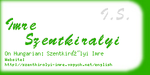 imre szentkiralyi business card